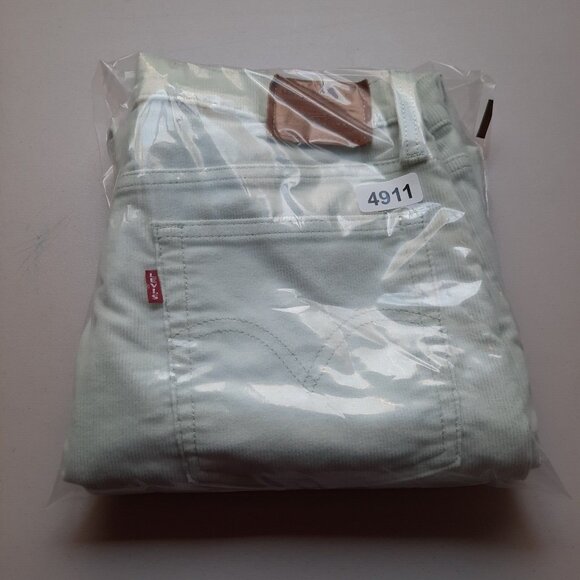 Levis Pants Womens 29 Pale Mint Wedgie‎ Straight Corduroy Cords Premium Stretch - Picture 16 of 16